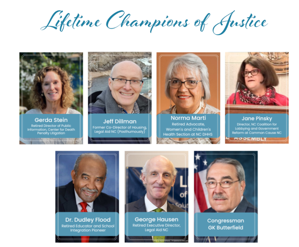 Past Defenders of Justice Honorees – North Carolina Justice Center