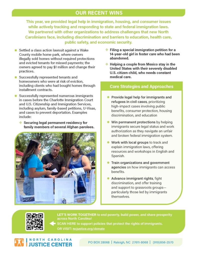 Overview – Immigrant & Refugee Rights 2025 – North Carolina Justice Center
