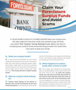 foreclosure scams factsheet