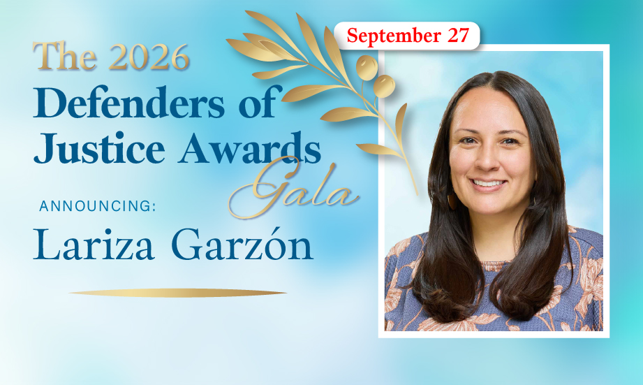 The Defenders of Justice Awards Gala Announcing Lariza Garzon.