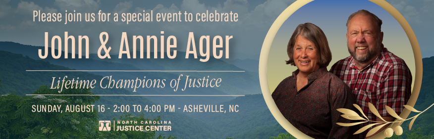 Please join us for a special event to celebrate John and Annie Ager: Lifetime Champions of Justice
