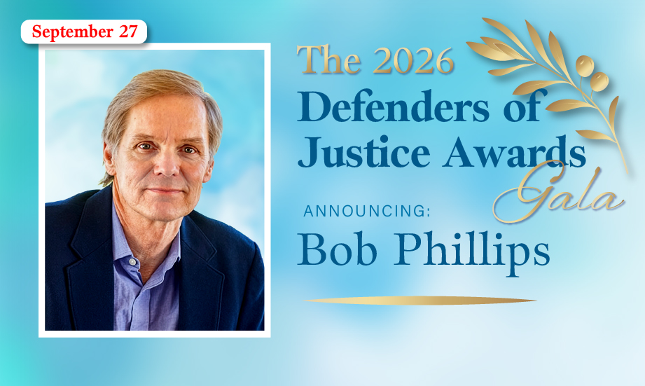 Defenders of Justice Awards Gala Announcing Bob Phillips